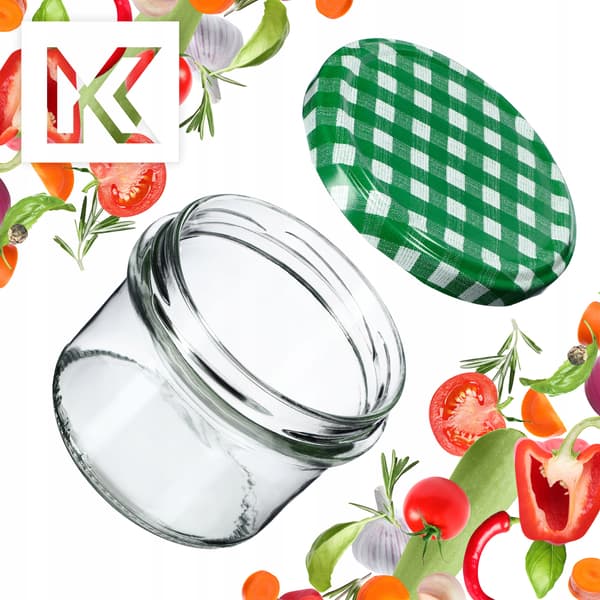 KADAX Tartu muurauspurkit 235ml 50kpl 82mm + kansi "Green grid"