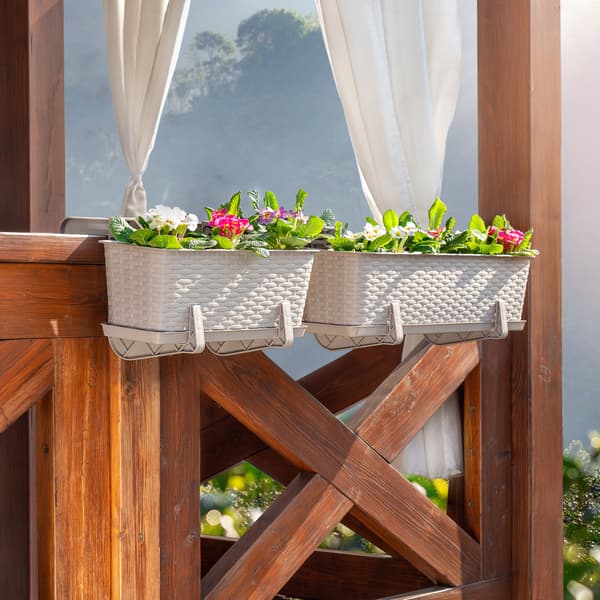 KADAX Balkonkasse Urtepotte Urtepotte med Stativ til Blomster Balustrade 60 cm