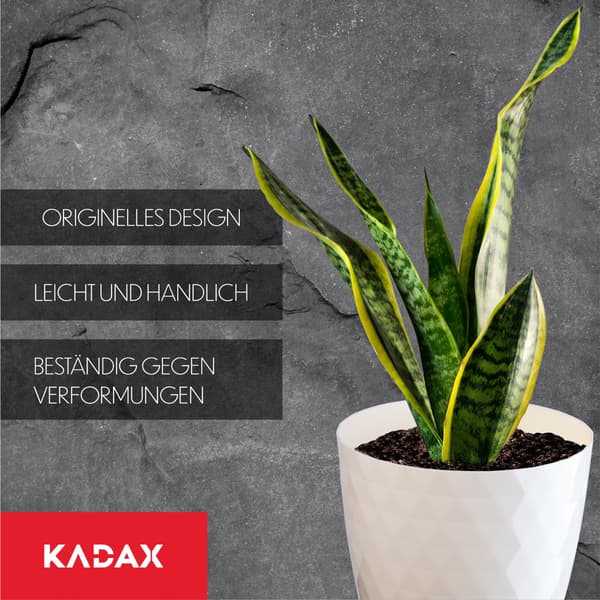 KADAX Plastik Urtepotte med Stativ, Urtepotte Låg, 18cm, Creme, Kadax