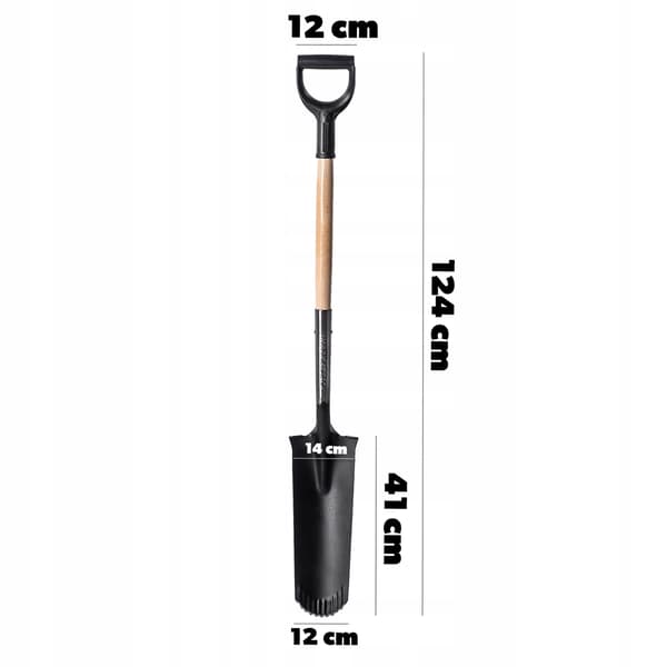 KADAX Lång Dräneringsspade för Fruktträdgårdar Smalt Vast Hål 124cm