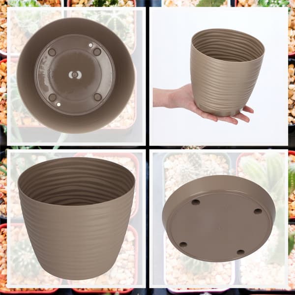 KADAX Urtepotte 15cm Rund Plastik Urtepotte Beige