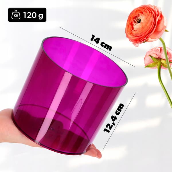 KADAX Urtepotte Rund Plastik Plantepotte 14 cm Lilla