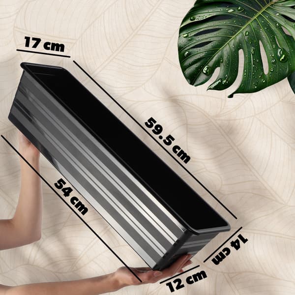 KADAX Balkonkasse 60 cm Urtepotte Urtepotte Balkon Antracit