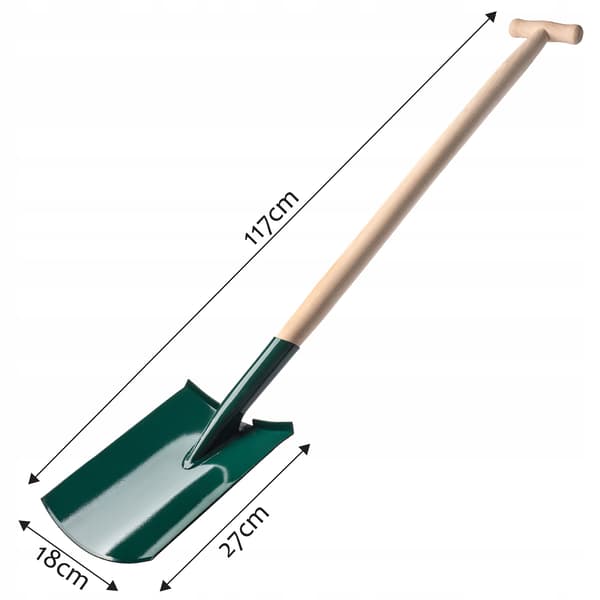 KADAX Lige Metal Haveskovl Med Træskaft Stærk 117cm