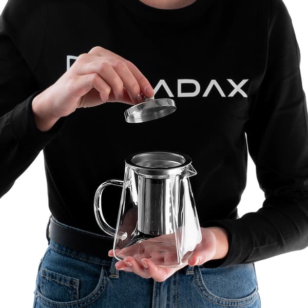 KADAX 650 ml värmebeständig tekanna i glas med teinfusionsrör för örtte