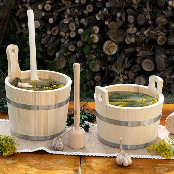 KADAX Fermenterings-surkålsmoser, stor træstamper, 97 cm