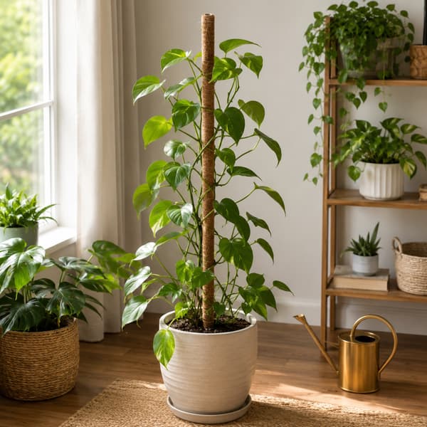 KADAX 3x Blomsterplantestøtte 120 cm Kokospæl 4,5 cm Monstera-pæl