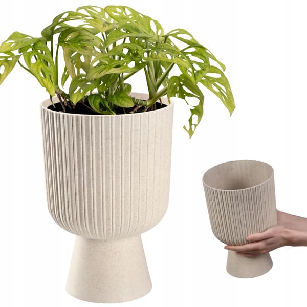 KADAX Blomkruka, Blomkruka, Gräsmatta, Plastlock, 18 cm, Blomställ, Beige