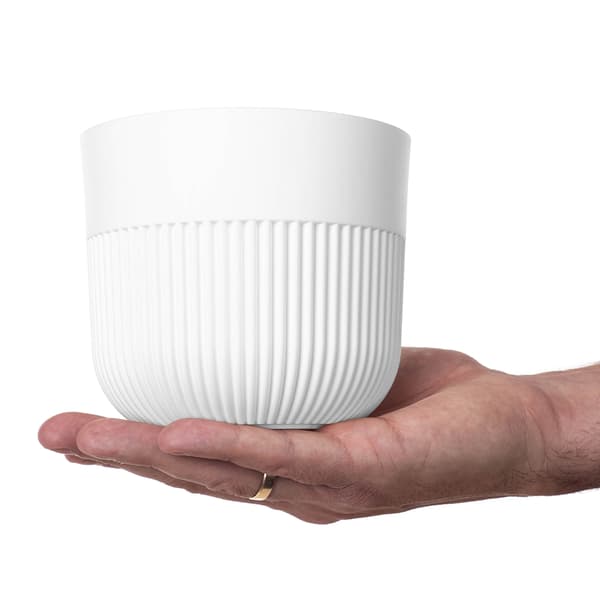 KADAX Blomkruka, Blomkruksskydd, 13 cm, Plast, Rund, Räfflad, Vit