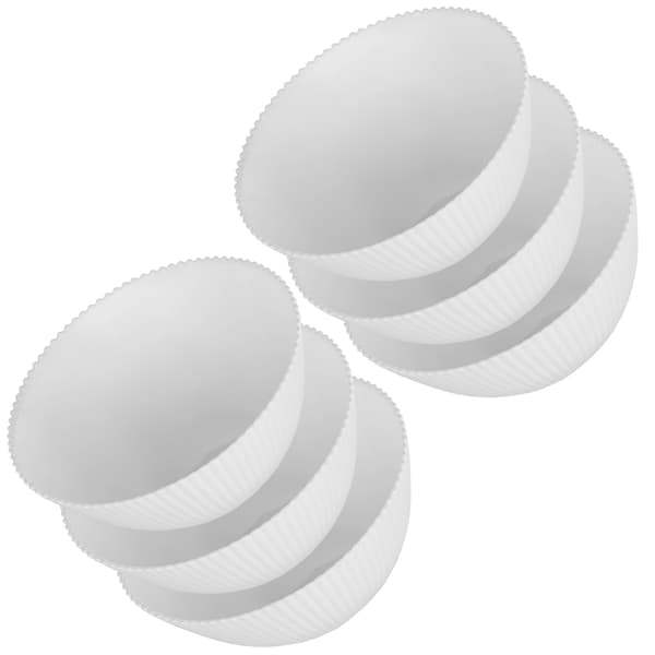 KADAX Salladsskål 15 cm Glas För Soppsnacks Vit Räfflad Set med 6