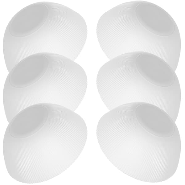 KADAX Salladsskål 20 cm Glas För Soppsnacks Vit Räfflad Set med 6