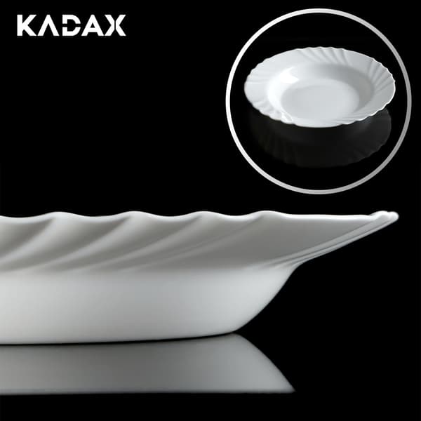 KADAX Djup middagstallrik 23 cm Set med 6 tallrikar Vita tallrikar