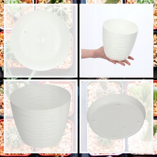 KADAX Urtepotte 15 cm Rund Plastik Urtepotte Hvid