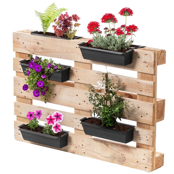 KADAX Blomkruka Blomkrukor För Europapallar Låda 40cm Blomkruka 6 st