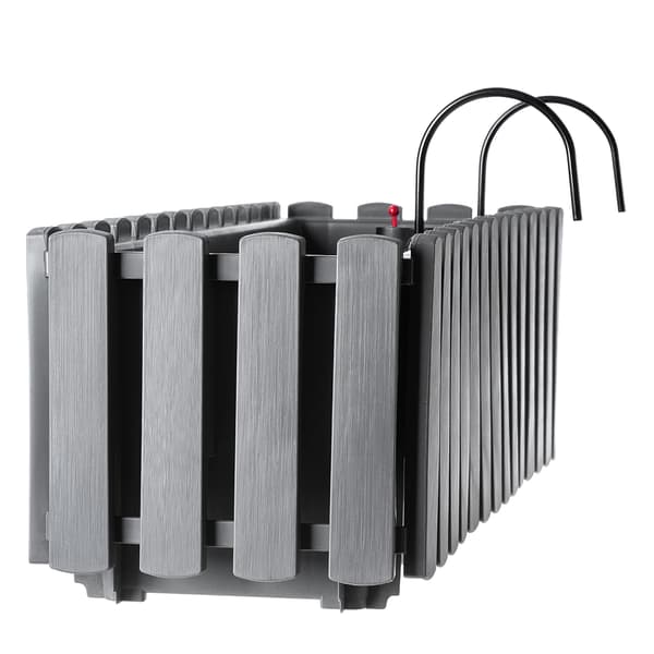 KADAX Balkonkasse Urtepotte Urtepottehåndtag 58x18x16,5 cm Grå