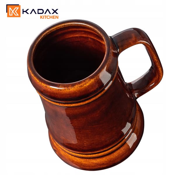 KADAX Ölmugg 500ml 0,5L Stengodsmuggar med handtag Set med 4 presenter