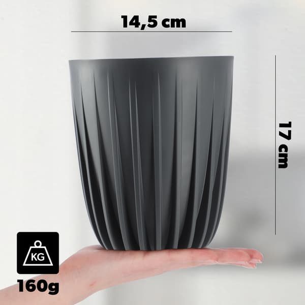 KADAX Urtepotte med Indsats 14,5x17cm Rund Plastindsats