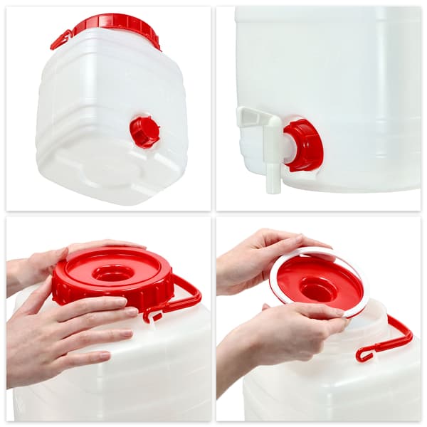 KADAX-behållare med kranbehållare för dricksvatten och drycker, 5 liter, certifikat