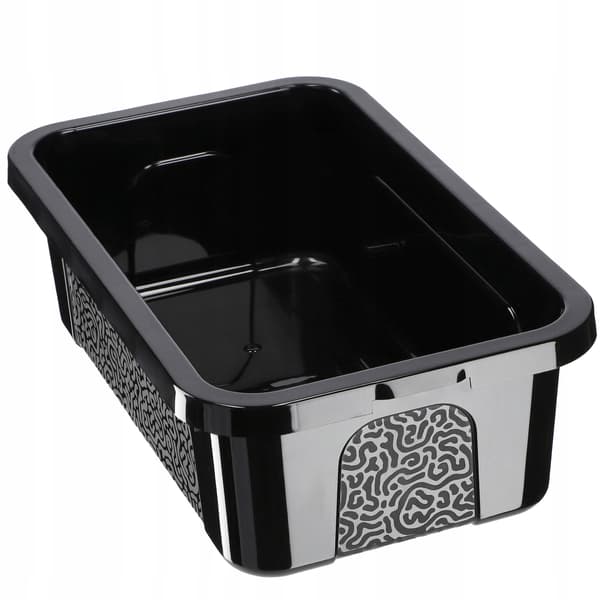 KADAX 4,5L plastikbeholder med låg, sort, aflåselig kasseorganisator