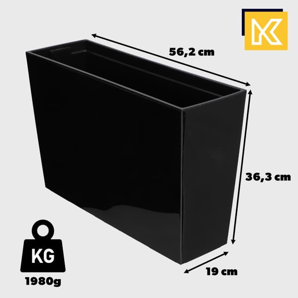 KADAX Urtepotte Urtepotte Høj + Indsats 19x56 Blank Sort Have
