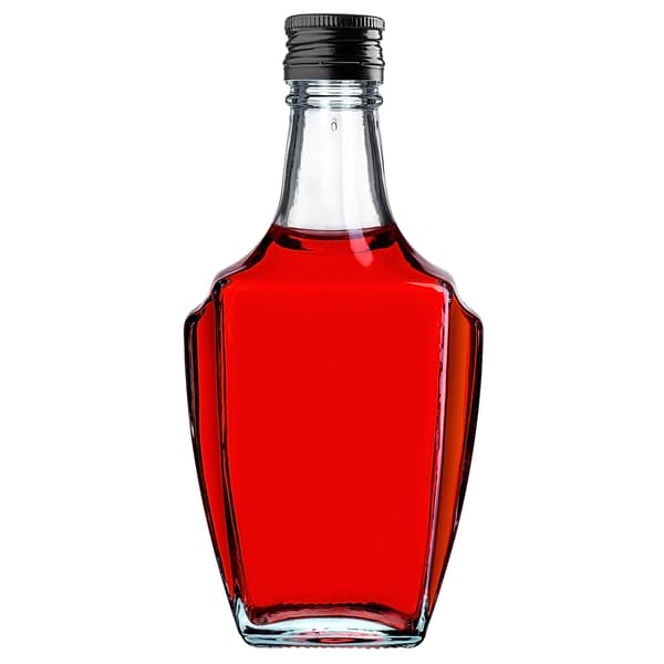 KADAX Lasipullo Tinktuuralle 250ml Mustalla korkilla 50kpl.