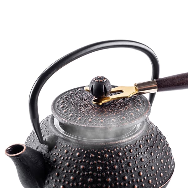 KADAX Sort støbejerns tekande, tekande, urtete-infuser, 800ml, 4 kopper