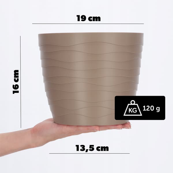 KADAX Urtepotte Plastiklåg til Blomster og Planter Beige Rund 19 cm