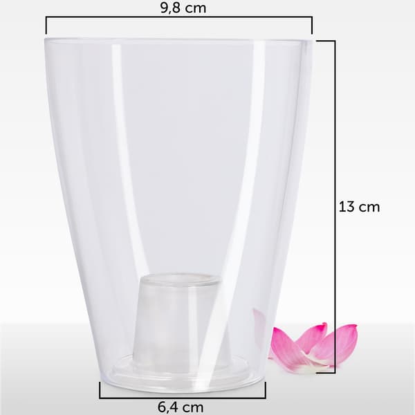 KADAX Urtepotteskjuler til Orkideer, Plastik Blomsterstativ, 9cm, Farveløs, Kadax