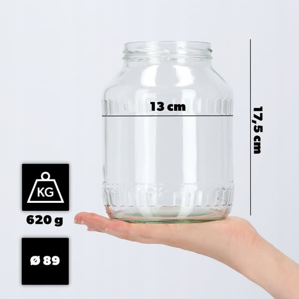 KADAX Krukke 1,7 L Krukker til Honning, Marmelade, Likør, Kapsler 1 stk. Fi 89