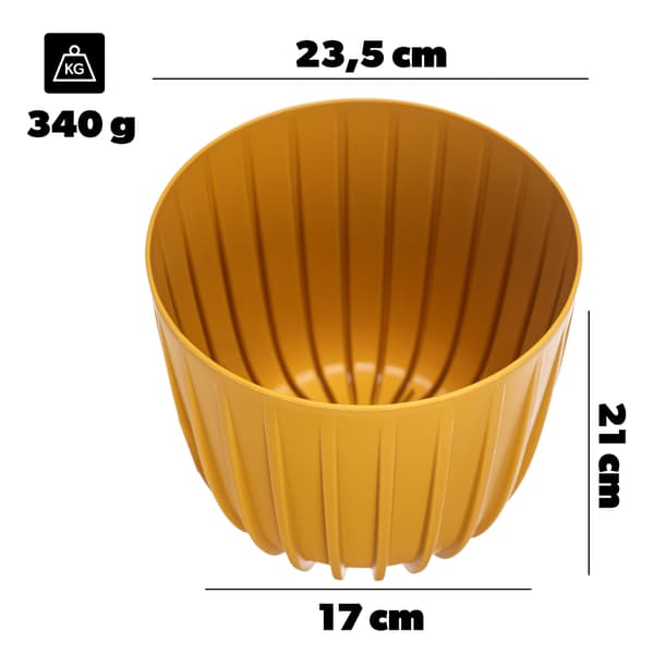 KADAX Urtepotte Urtepottedæksel 23,5 cm Rund Plastik Blomsterfod Gul