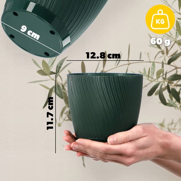KADAX Blomkruka med blomställning, lock, rund skål, 13 cm, grön