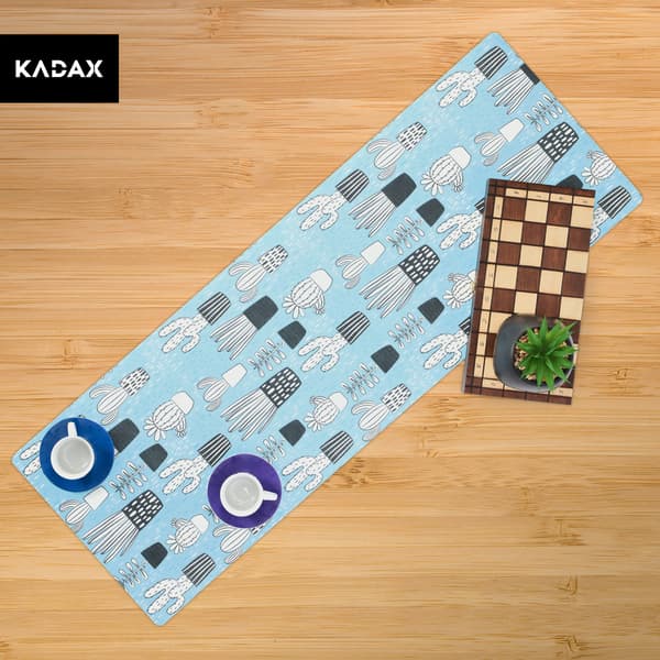 KADAX Bordløber, Dekorativ Filtmåtte, Trykt, 95x33cm