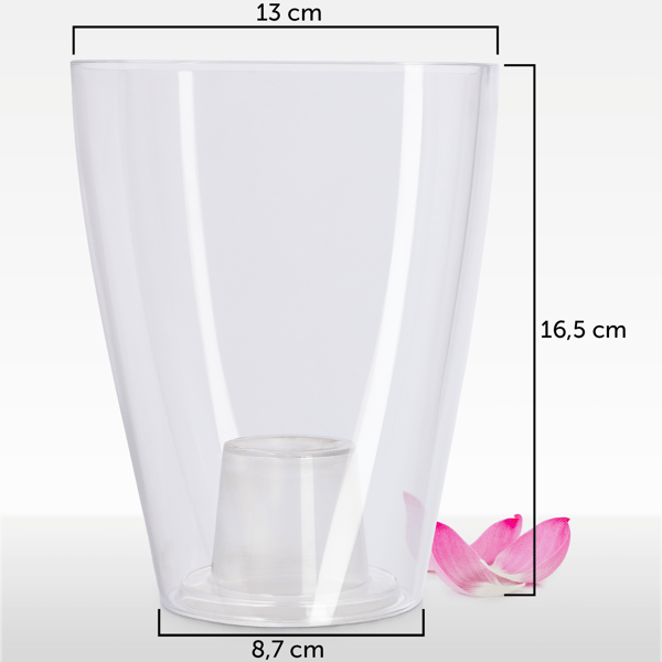 KADAX Urtepottedæksel til Orkideer, Plastikplanter, Farveløs, 13 cm
