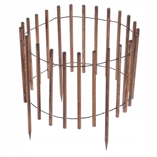 KADAX Palisade Havekant 230 cm Træhegn, Indslået, Brun