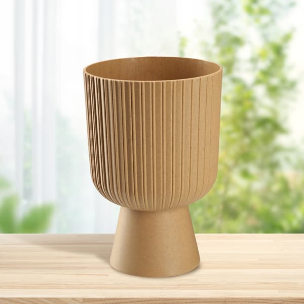 KADAX Urtepotte, Urtepotte, Plastlåg til Plæne, 18 cm, Blomsterfod, Brun