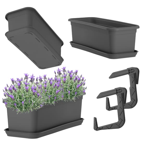 KADAX Balkonkasse 40 cm Urtepotte Urtepottestativ Håndtag Balkon