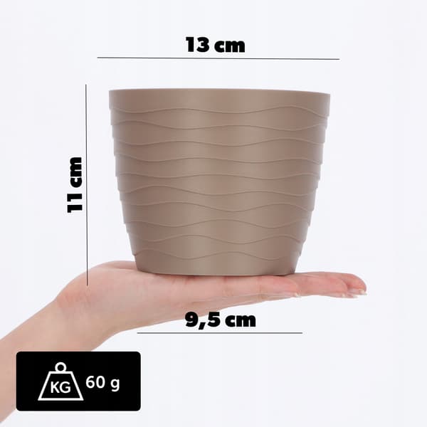 KADAX Urtepotte Plastiklåg til Blomster og Planter Beige Rund 13 cm