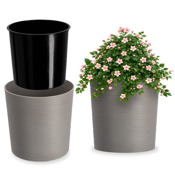 KADAX Blomkruka, Blomkruka, Blomställ, 25 cm, för vardagsrummet, Grå + Insats