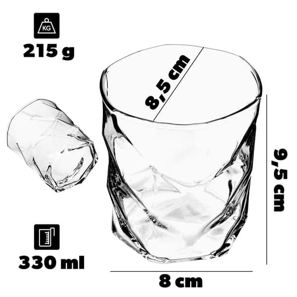 KADAX Glas til Whisky, Kolde Drikke, Juice, Vand 330ml Gavekort