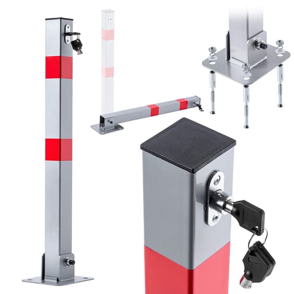 KADAX Parkeringspullert Foldbar parkeringslås med nøgle Afspærring 65 cm