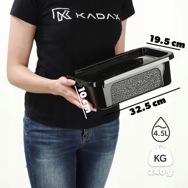 KADAX 4,5L plastikbeholder med låg, sort, aflåselig kasseorganisator