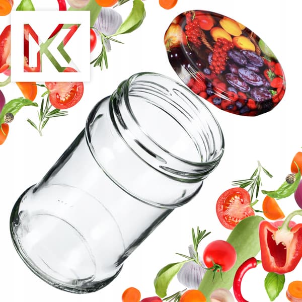 KADAX Seno purkituspurkit 315ml 50kpl 66mm + "Fruit" kannet