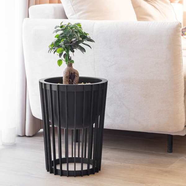 KADAX Loft Rund Urtepotteindsats til Blomsterbede, Sort 29 cm