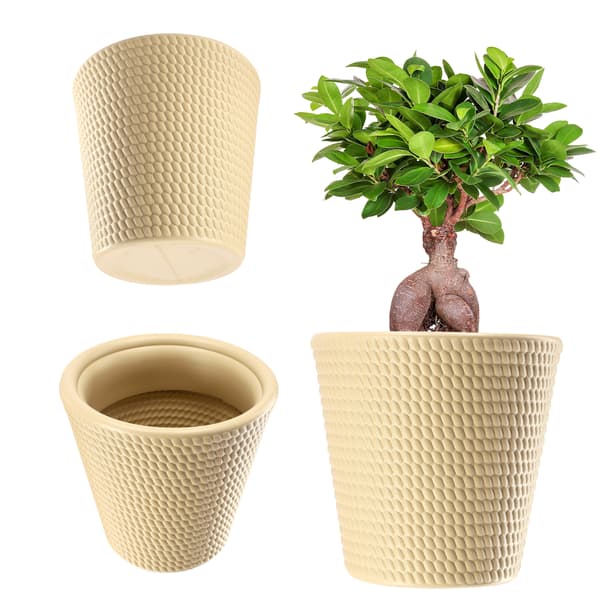 KADAX Urtepotte Plastik Rund 30 cm Beige