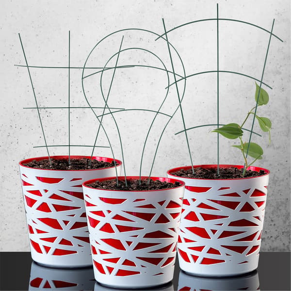 KADAX Stegstöd för klätterväxter, blommor, metallstöd, grönt, 3 st.