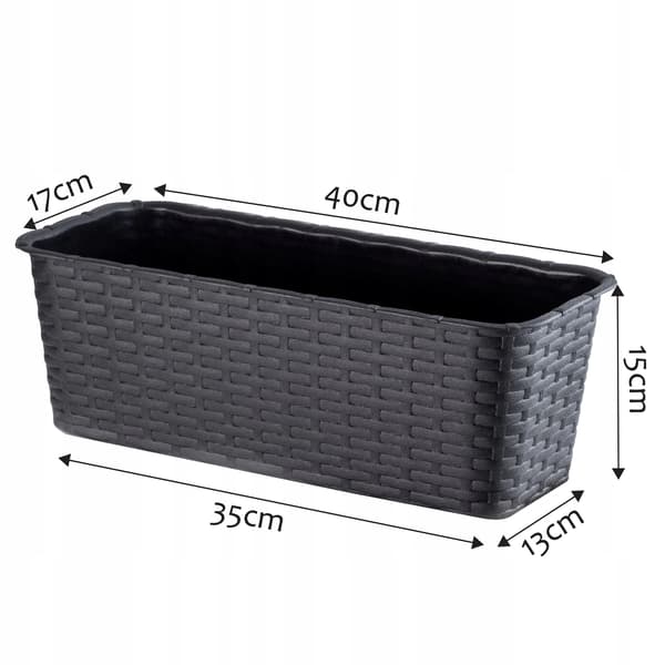 KADAX Balkonkasse 40 cm Urtepotte Urtepotte Balkon Antracit