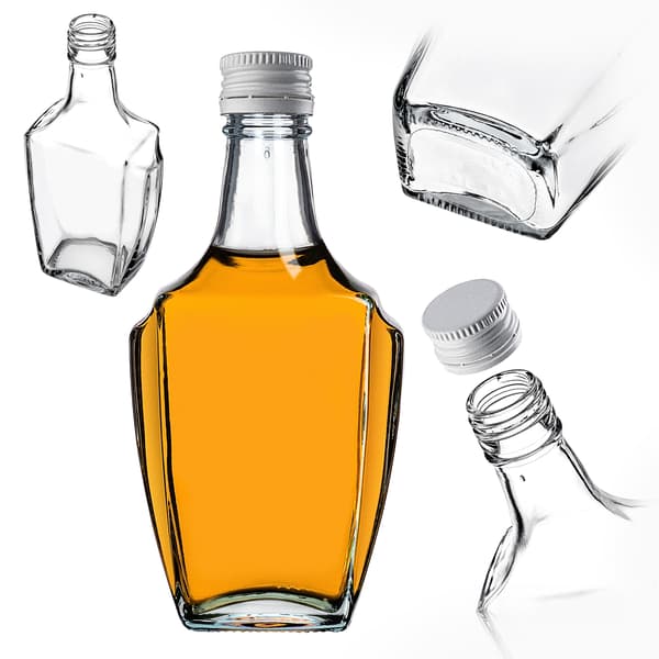 KADAX lasipullo tinktuuralle 250ml, valkoinen korkki 10kpl.