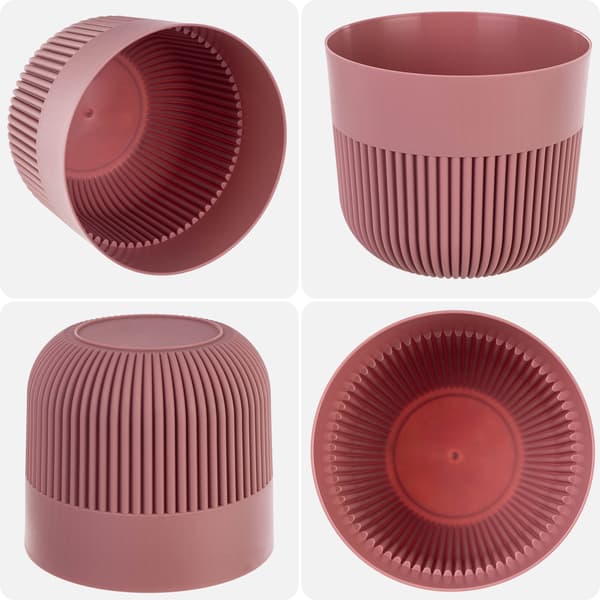 KADAX Blomkruka, Blomkruksskydd, 17 cm, Plast, Rund, Räfflad, Rosa