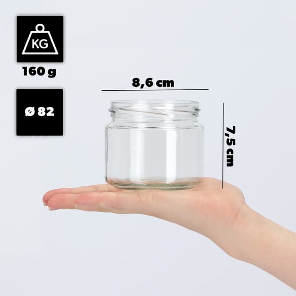 KADAX 10 stk. glaskrukker 330 ml 300 ml krukker til honningmarmelade, kapsler Fi 82