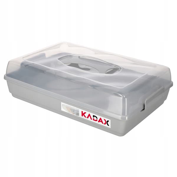KADAX Plastbehållare för kakor, bakverk, kakask, rektangulär, stor